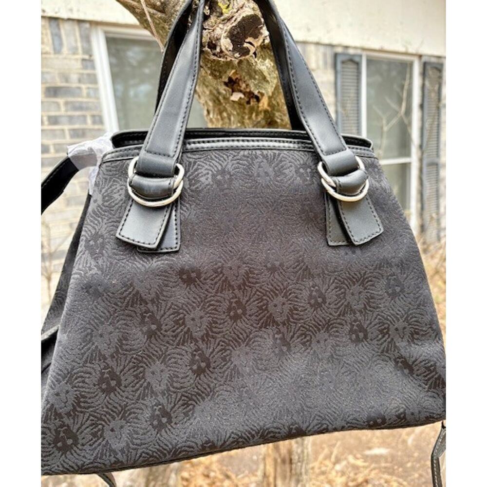 Women's Travel Bag Anne Klein New York Black Travel/Tote Monogram Print Bag - Picture 3 of 14